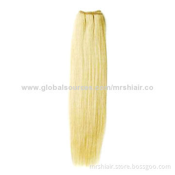 22-inch Brazilian Straight Hair Weave, Blonde Color